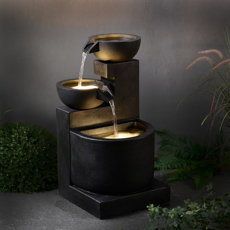 29-In H Plastic Electric Powered Tiered Outdoor Fountain Pump Included