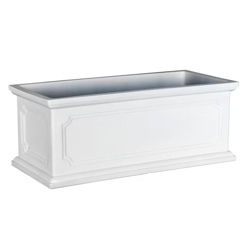 Square 14.02-In W X 14.02-In L White Resin Indoor/Outdoor Self Watering Planter