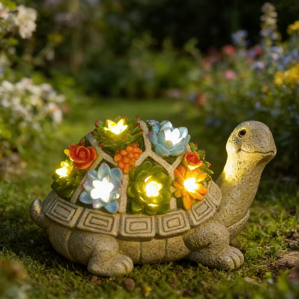 Solar Garden Outdoor Statues Turtle-Lawn Decor Patio, Yard Ornament - Christmas Birthday Gifts for Women/Mom Grandma