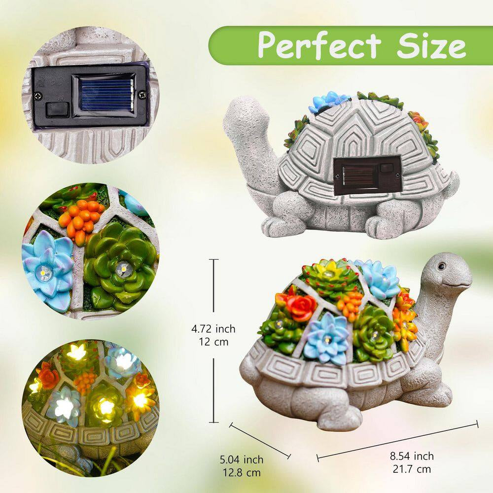 Solar Garden Outdoor Statues Turtle-Lawn Decor Patio, Yard Ornament - Christmas Birthday Gifts for Women/Mom Grandma