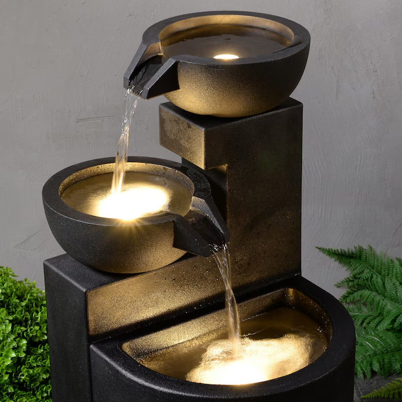 29-In H Plastic Electric Powered Tiered Outdoor Fountain Pump Included