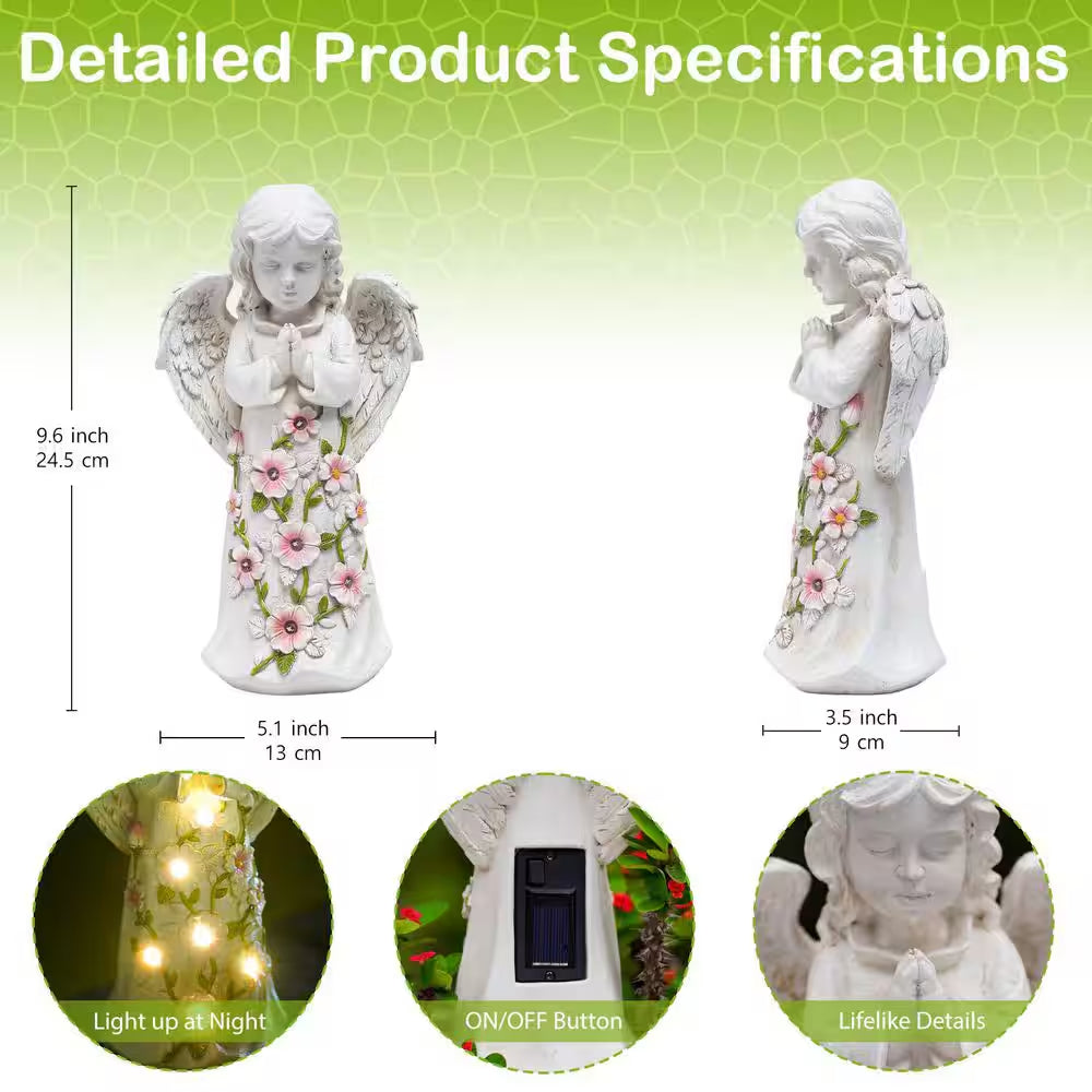 Angel Solar Outdoor Garden Decor Statues Yard Art Patio Front Lawn Ornaments Christmas Gifts for Mom Grandma Women