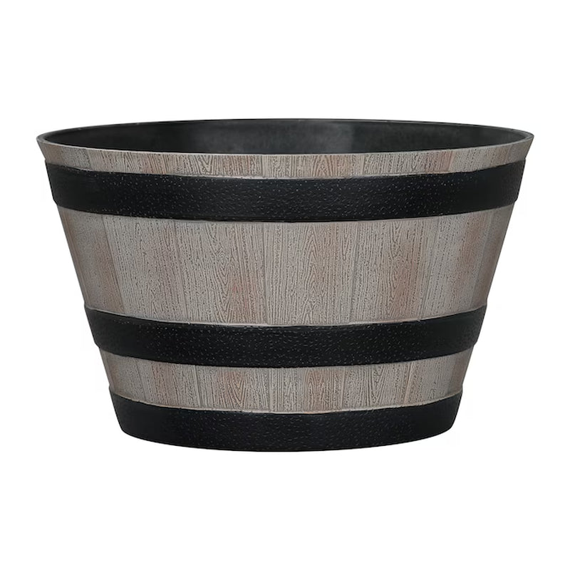 round 19.29-In W X 19.29-In L Brown Recycled Plastic Indoor/Outdoor Planter