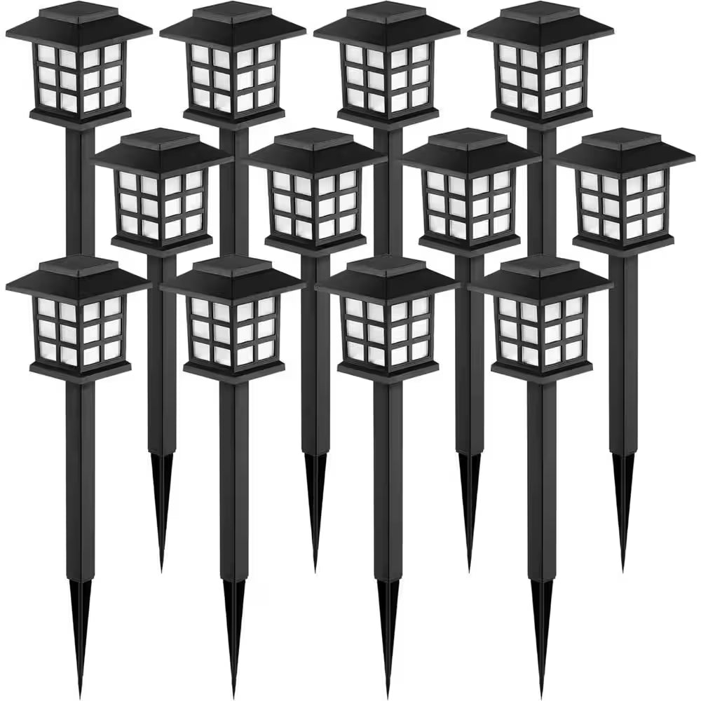 12-Pack LED Solar Pathway Lights, Waterproof Outdoor Garden Landscape Lights, up to 10H Runtime for Yard and Driveway