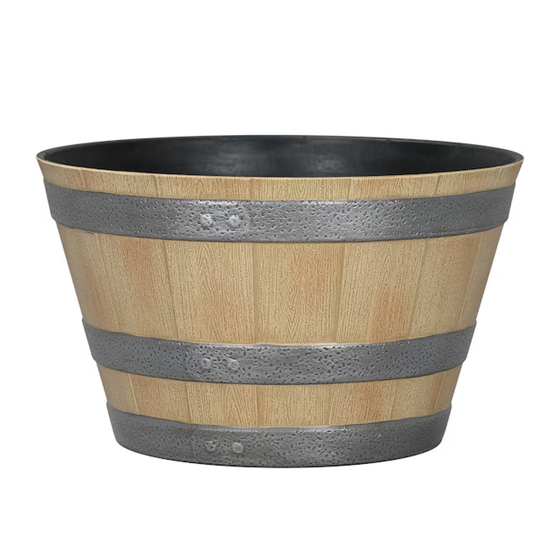 round 19.29-In W X 19.29-In L Brown Recycled Plastic Indoor/Outdoor Planter