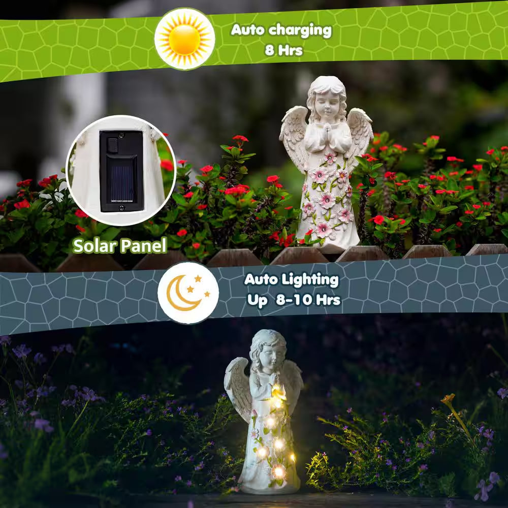 Angel Solar Outdoor Garden Decor Statues Yard Art Patio Front Lawn Ornaments Christmas Gifts for Mom Grandma Women