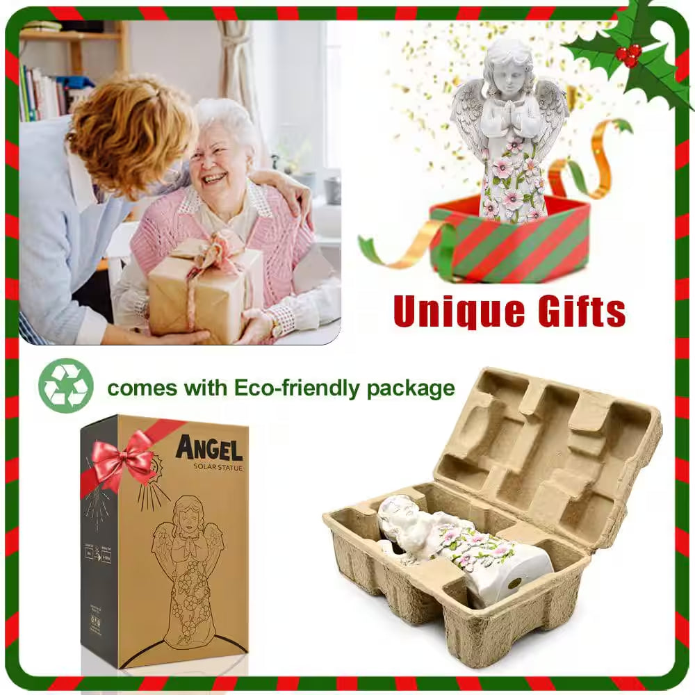 Angel Solar Outdoor Garden Decor Statues Yard Art Patio Front Lawn Ornaments Christmas Gifts for Mom Grandma Women