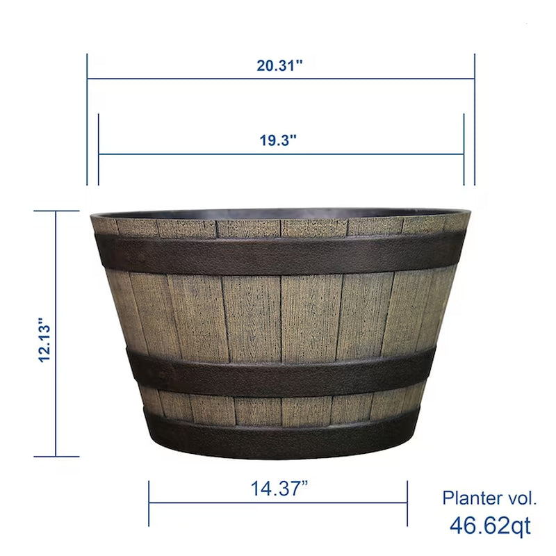 round 19.29-In W X 19.29-In L Brown Recycled Plastic Indoor/Outdoor Planter