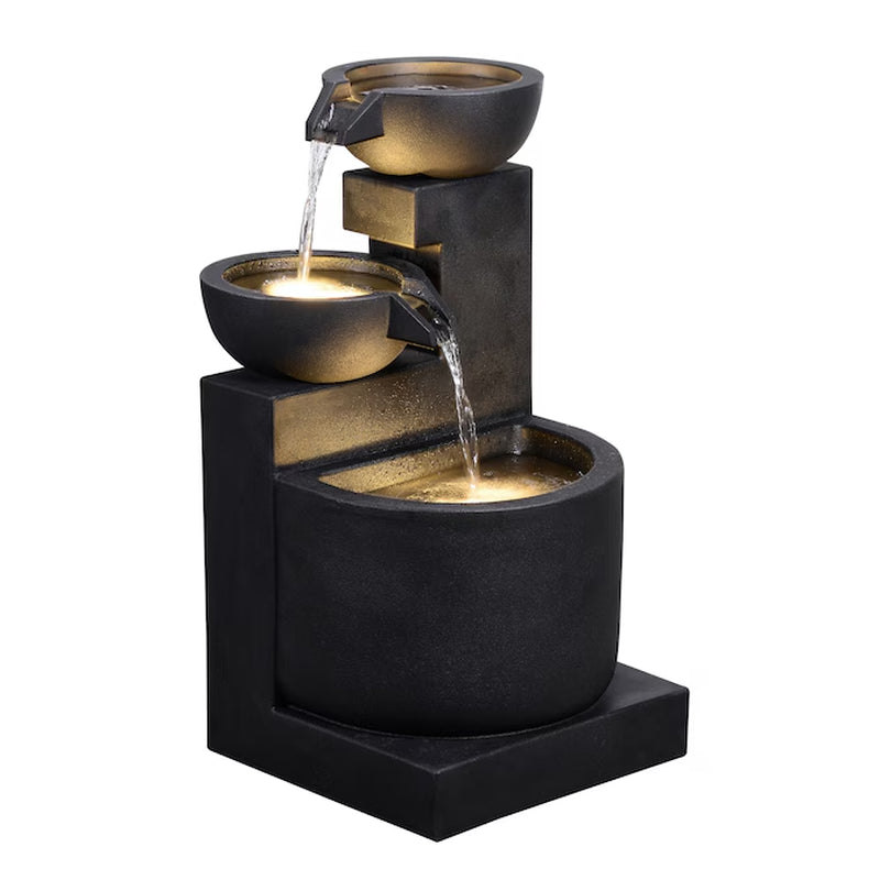 29-In H Plastic Electric Powered Tiered Outdoor Fountain Pump Included