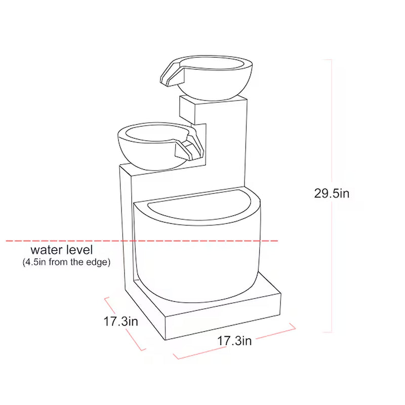29-In H Plastic Electric Powered Tiered Outdoor Fountain Pump Included