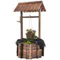 Outdoor Fir Wishing Well Bucket Flower Plants Planter Patio Garden Home Decor