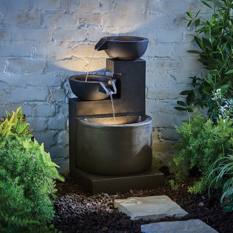 29-In H Plastic Electric Powered Tiered Outdoor Fountain Pump Included