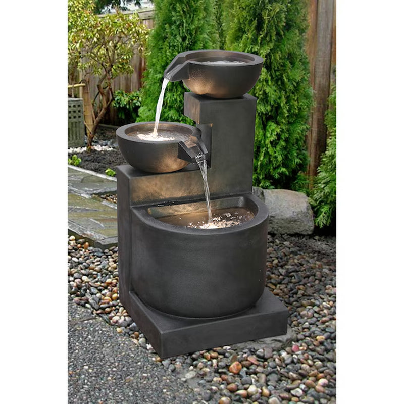 29-In H Plastic Electric Powered Tiered Outdoor Fountain Pump Included