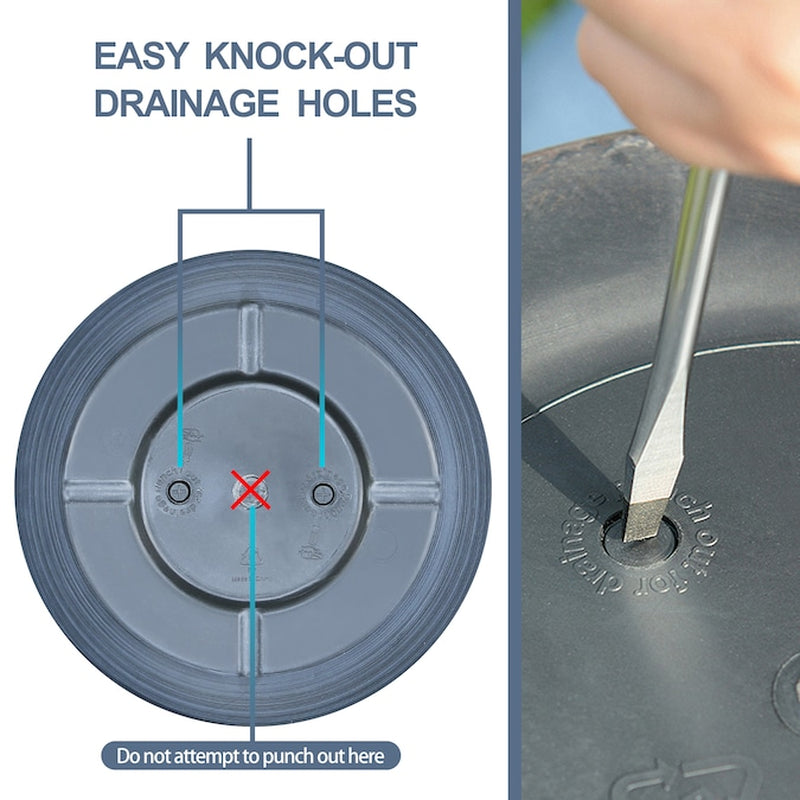 round 19.29-In W X 19.29-In L Brown Recycled Plastic Indoor/Outdoor Planter