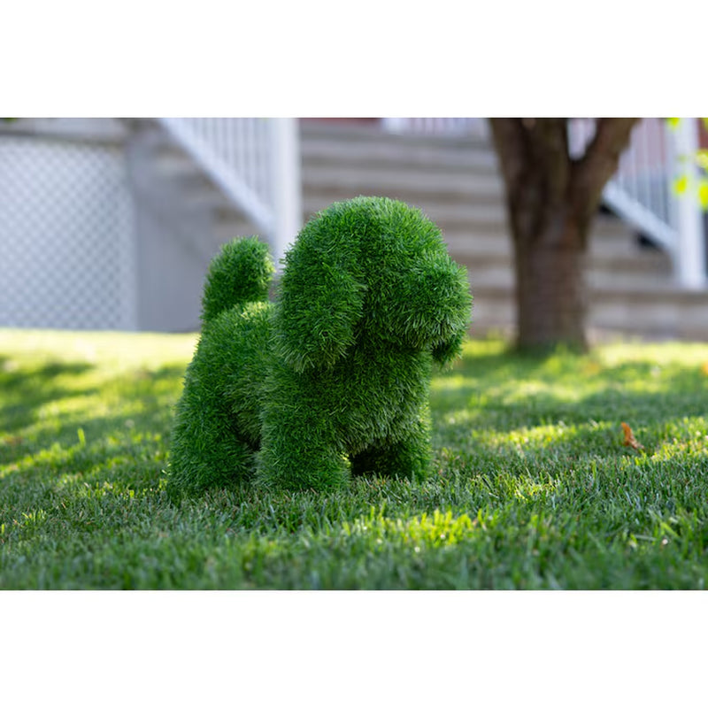 13-In H X 9.1-In W Green Dog Topiary Garden Statue