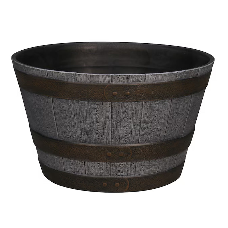 round 19.29-In W X 19.29-In L Brown Recycled Plastic Indoor/Outdoor Planter