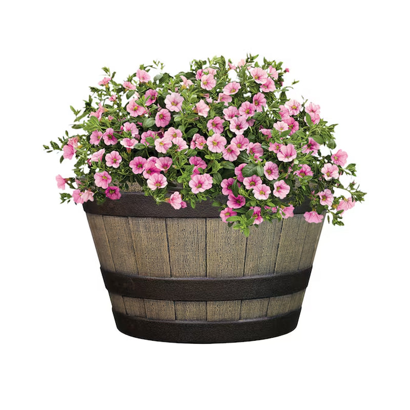round 19.29-In W X 19.29-In L Brown Recycled Plastic Indoor/Outdoor Planter