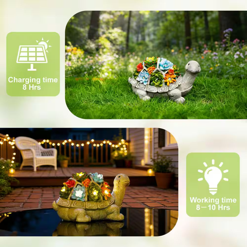 Solar Garden Outdoor Statues Turtle-Lawn Decor Patio, Yard Ornament - Christmas Birthday Gifts for Women/Mom Grandma