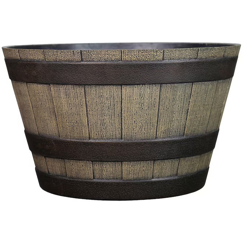 round 19.29-In W X 19.29-In L Brown Recycled Plastic Indoor/Outdoor Planter